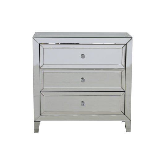 Camelia Dresser MDF Silver Mirror 3 Drawers Sparkling Handle