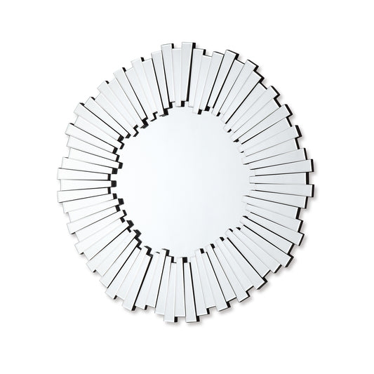 Dallas Wall Mirror Clear Image MDF Construction Round Shape Silver Colour