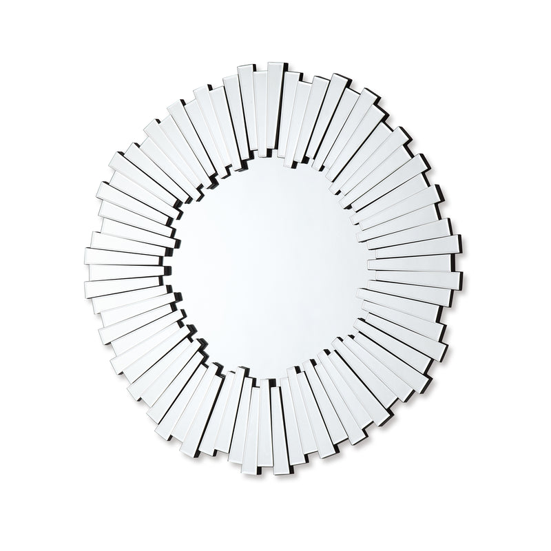 Dallas Wall Mirror Clear Image MDF Construction Round Shape Silver Colour