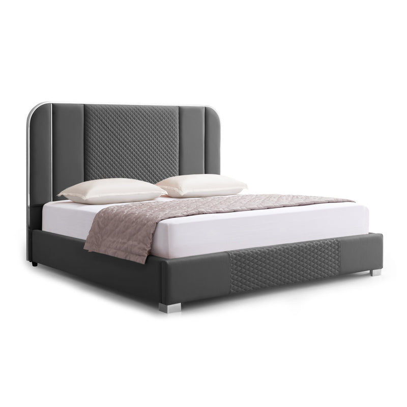Halcyon Bed Frame Leather Padded Upholstery Quality Slats Steel Feet