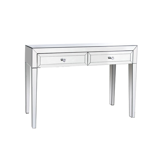 Camelia Hall Table MDF Silver Mirror Two Drawers Sparkling Handle