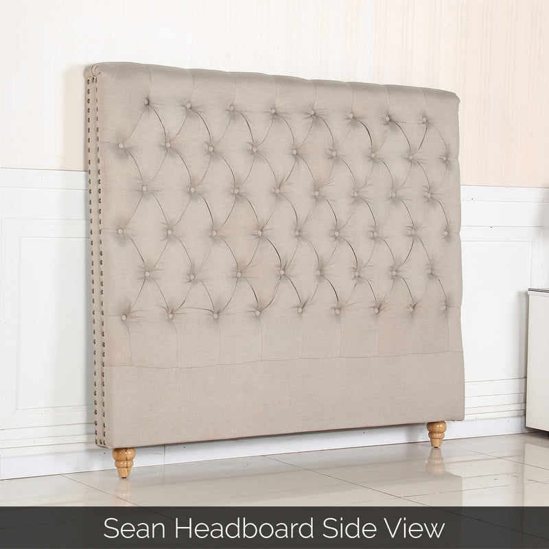 Sean Fabric Bed Headboard In French Provincial Design in Multiple Size and Colors