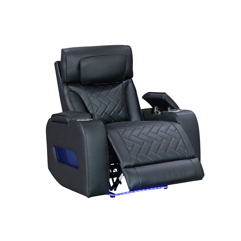 Drake 3+1+1 Seater Power Recliner Sofa Set with LED Light Wireless Charging & Storage Charging in Multiple Color