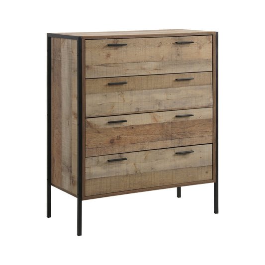 Mascot Tallboy 4 Storage Drawers Particle Board Construction in Oak Colour