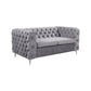 Jacques 3+2+1 Seater Sofa Button Tufted Velvet Fabric with Metal Legs in Black/Grey