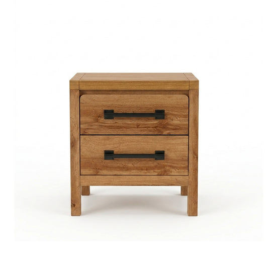 Toffee Timber Look Bedside Table with Drawers