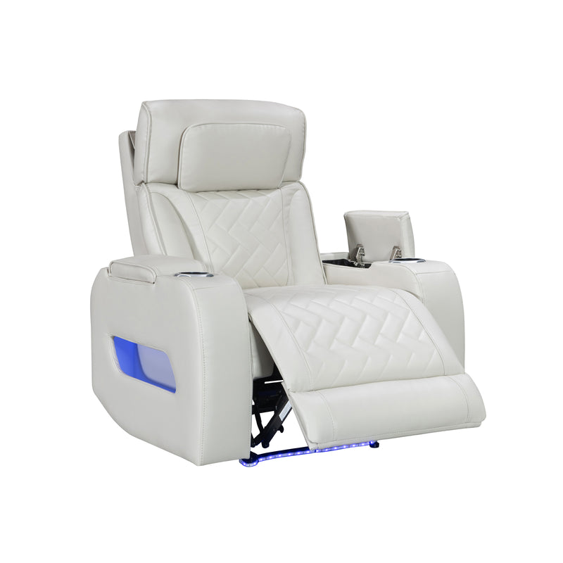 Drake 3+1+1 Seater Power Recliner Sofa Set with LED Light Wireless Charging & Storage Charging in Multiple Color