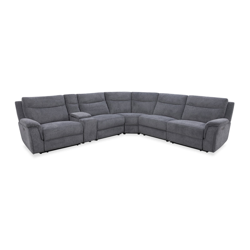 Harley Large Sectional Corner Modular Lounge Suite in Fabric with Electric Recliner