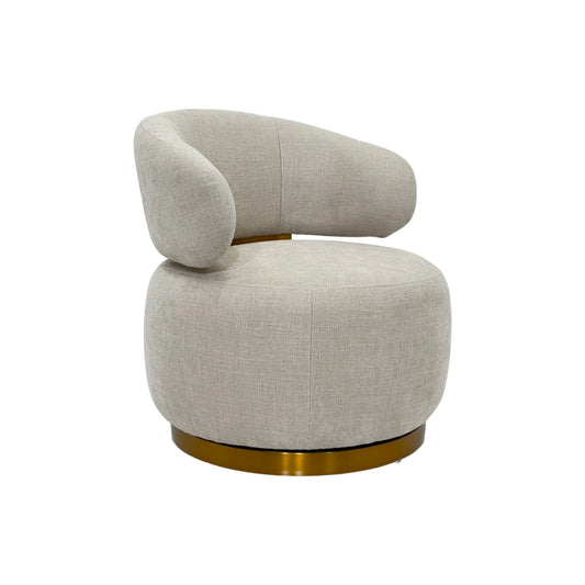 Ophelia Fabric Accent Chair Swivel Feature Stainless Steel Base