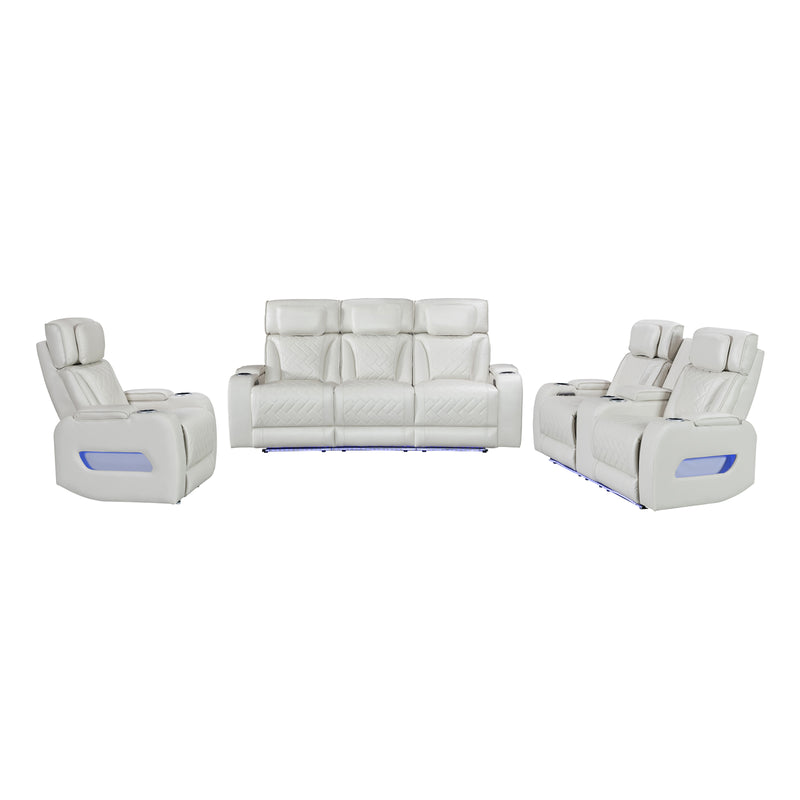 Drake 3+2+1 Seater Power Recliner Sofa Set with LED Light Wireless Charging & Storage Charging in Multiple Color