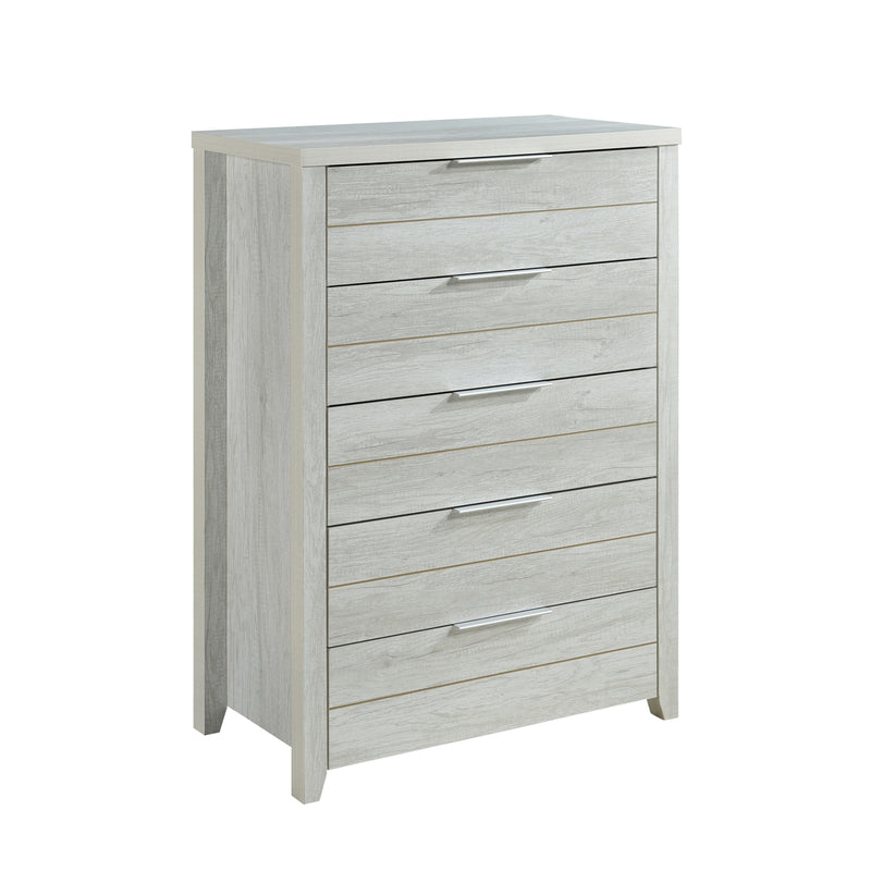 Cielo Natural Wood Like MDF 5 Drawers Tallboy in Multiple Colour