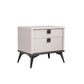 Maxwell Bedside Table MDF Particle Board with Melamine Finishing 2 Drawers Metal Handles & Legs