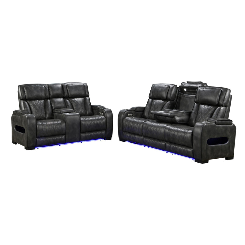 Empire 3R+2R Leatherette Electric Recliner Sofa Set LED Lighting