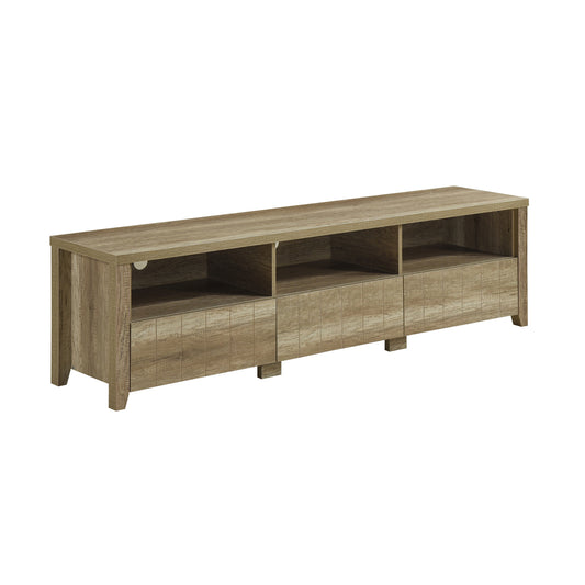 Cielo 3 Drawers MDF Natural Wood TV Cabinet with Wooden leg