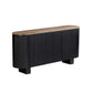 Nova Buffet with Walnut Veneer Top & Black Fluted Finish