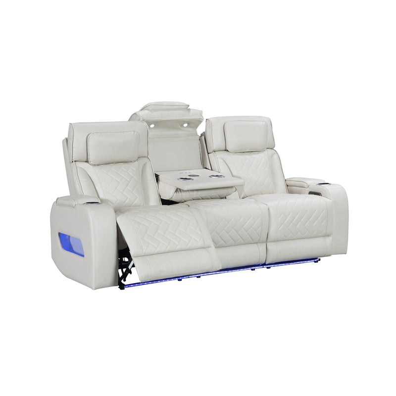Drake 3+2 Seater Power Recliner Sofa Set with LED Light Wireless Charging & Storage Charging in Multiple Color