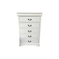 Spencer Solid Wooden Grey Colour Tallboy with 5 Drawers Metal Handles