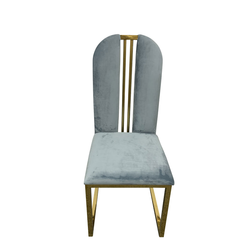 Fancy 2X Dining Chair Gold Frame Seat In Multiple Colour Fabric