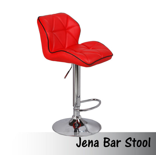 2X Jena Faux Leather Mid High Back Rest Crome Base Gas Lift Bar Stool