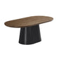 Nova Dining Table with Walnut Veneer Top & Black Fluted Pedestal Base