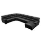 Hugo Luxurious Large Leatherette Corner Sofa 7 Seater with Chaise Black Colour