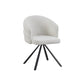 Beck 2x Linen Swivel Dining Chair with Curved Back Design in Beige
