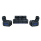 Drake 3+1+1 Seater Power Recliner Sofa Set with LED Light Wireless Charging & Storage Charging in Multiple Color