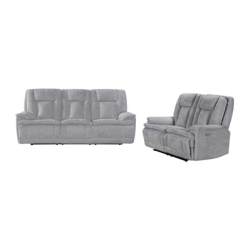 Haven 3+2 Seater Power Recliner Sofa Set with USB & Type-C Charging in Grey