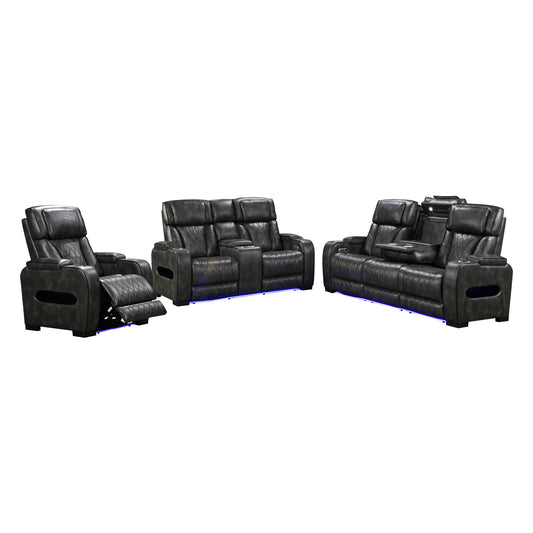 Empire 3R+2R+1R Leatherette Electric Recliner Sofa Set LED Lighting