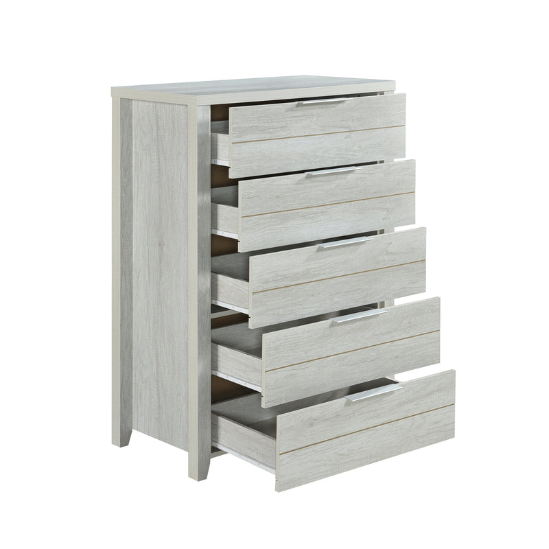 Cielo Natural Wood Like MDF 5 Drawers Tallboy in Multiple Colour