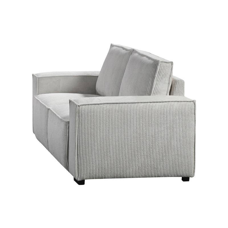 Reno 3 Seater Beige Fabric Sofa with Solid Wood Frame