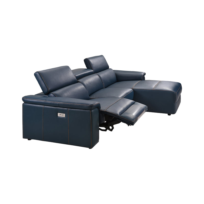 Julian Recliner Chaise Sofa Genuine Leather Elegant Upholstery Electric Recliner Plastic Legs