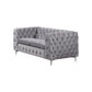 Jacques 3+2+1 Seater Sofa Button Tufted Velvet Fabric with Metal Legs in Black/Grey