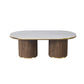 Archie Rectangular Coffee Table with Sintered Stone Top & Timber-Look Finish