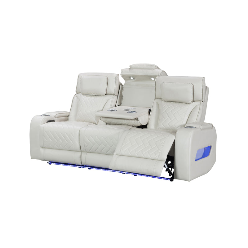 Drake 3+1+1 Seater Power Recliner Sofa Set with LED Light Wireless Charging & Storage Charging in Multiple Color