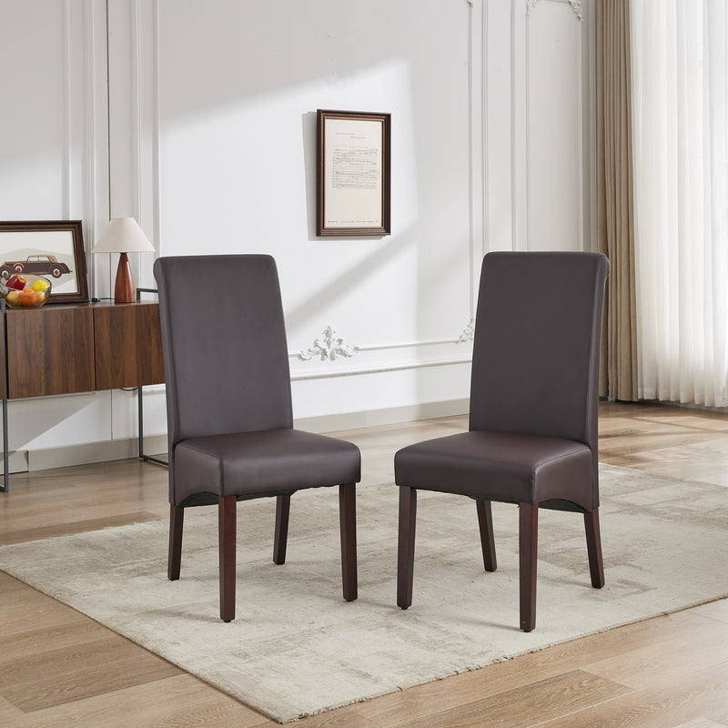 Swiss 2x wooden Frame Leatherette Dining Chairs in Multiple Colour