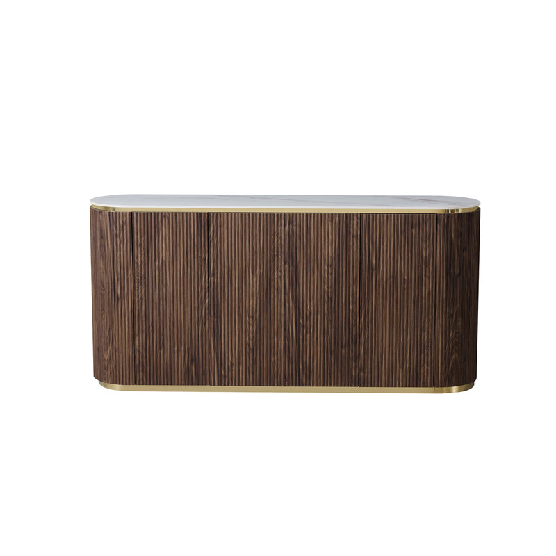 Archie Buffet with Sintered Stone Top & Timber-Look Finish