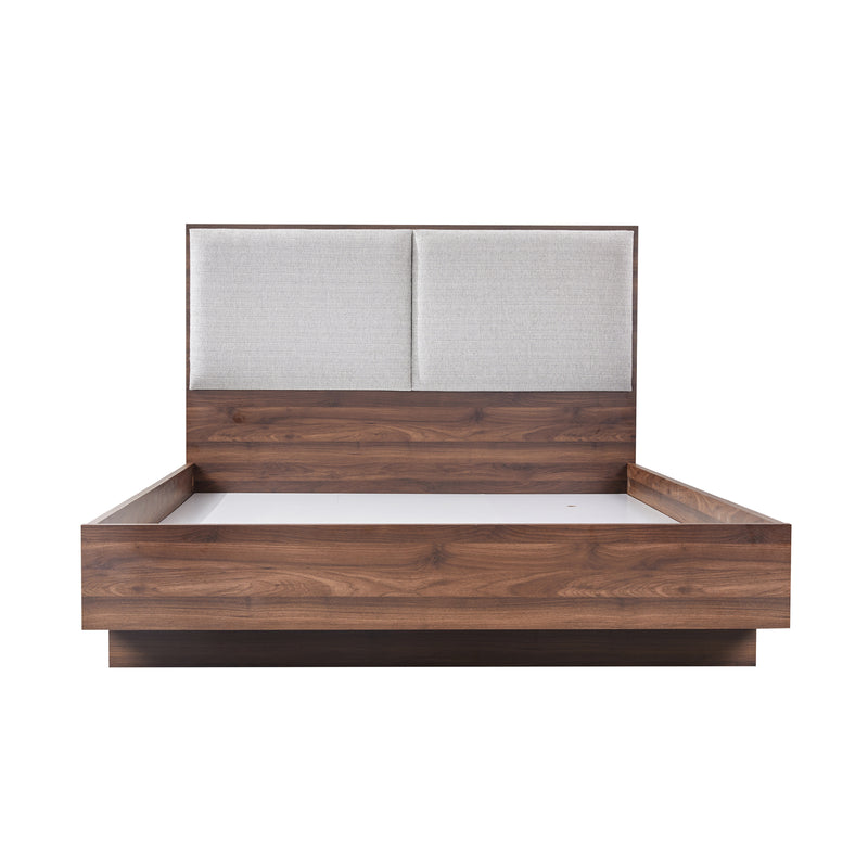 Myles MDF Bed Frame Fabric Upholstered Headboard Foam Padding