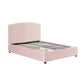 Camelia Pink Velvet Upholstery High Quality Slats Metal Structure Bed Frame in Multiple Sizes