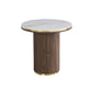 Archie Round Coffee Table with Sintered Stone Top & Timber-Look Finish
