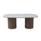 Archie Dining Table with Sintered Stone Top & Timber-Look Finish