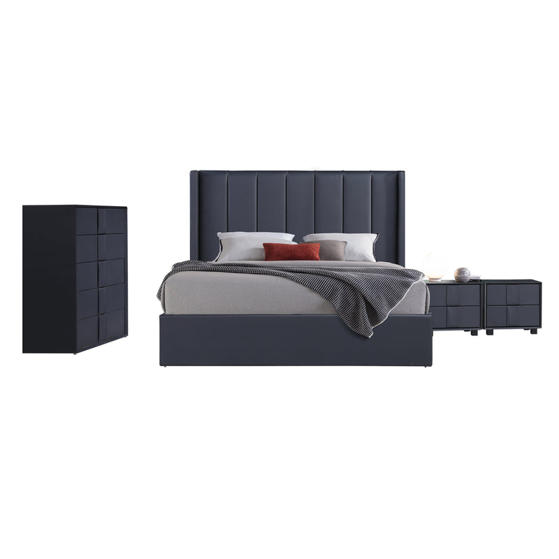 Prado Storage Bedroom Suite Modern MDF Construction Leather Upholstery