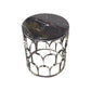 Falcon Round Lamp Table Marble Top Electroplating Silver