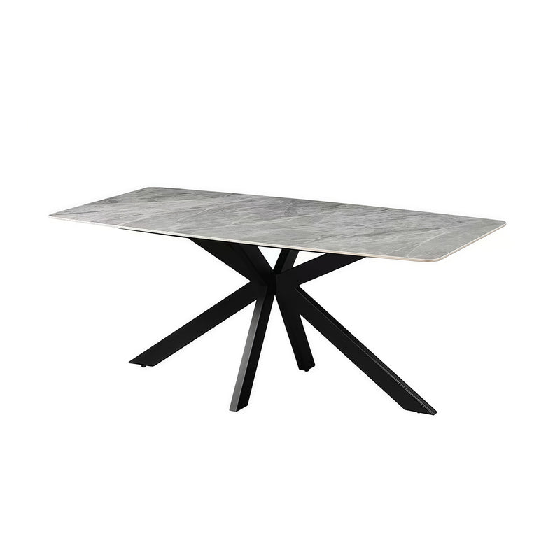 Kingsley Dining Table Rectangular Shape Powder Coated Iron Legs
