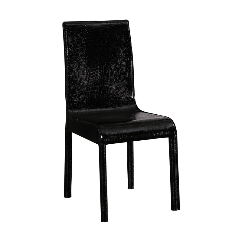 Espresso 2X Dining Chair Leatherette Seat Pad In Black Colour
