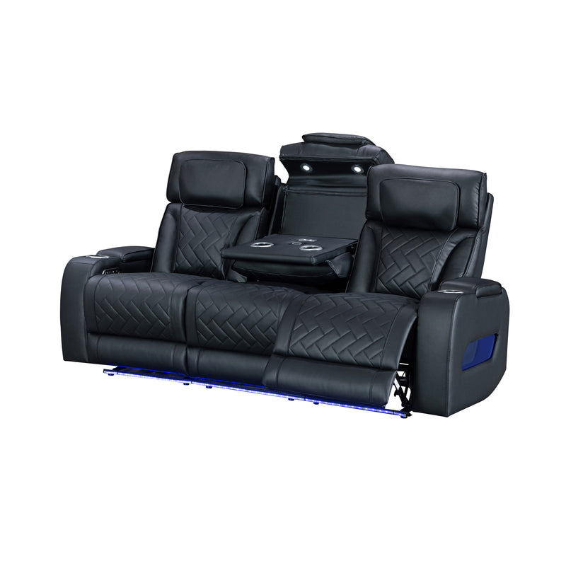 Drake 3+1+1 Seater Power Recliner Sofa Set with LED Light Wireless Charging & Storage Charging in Multiple Color