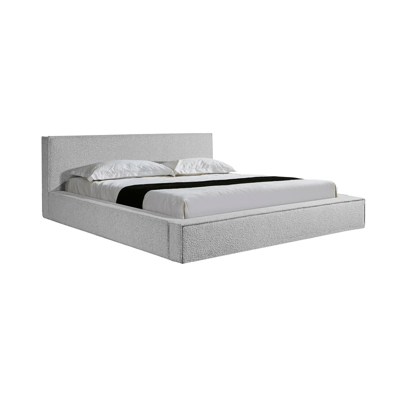 Ralph Bed Frame Fabric Upholstery Medium High Headboard in Serene White Colour