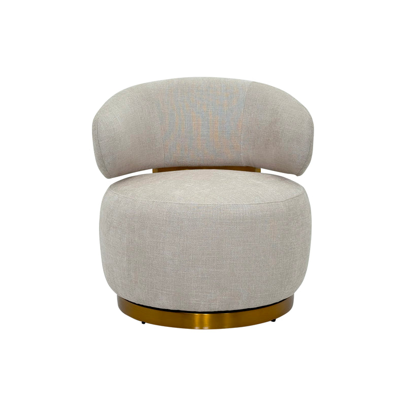 Ophelia Fabric Accent Chair Swivel Feature Stainless Steel Base