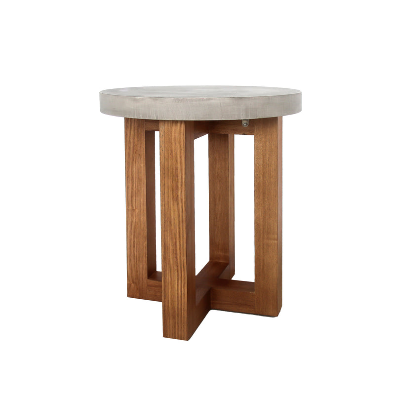 Cooper Lamp Table Round Shaped Top MDF Micro cement Sturdy Legs