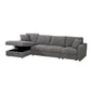 Iris 5-Piece Modular Corduroy Sofa with Storage Chaise